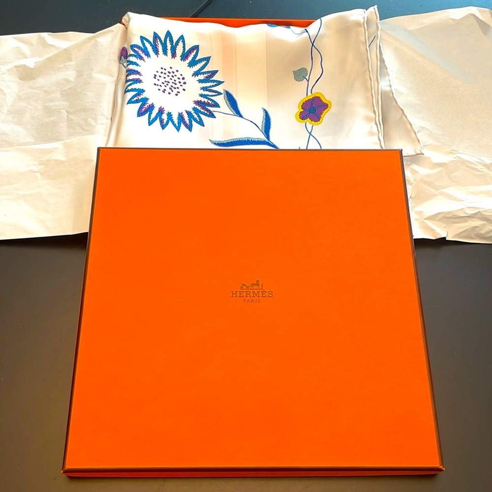 Hermes scarf purchased in France, new in box never worn